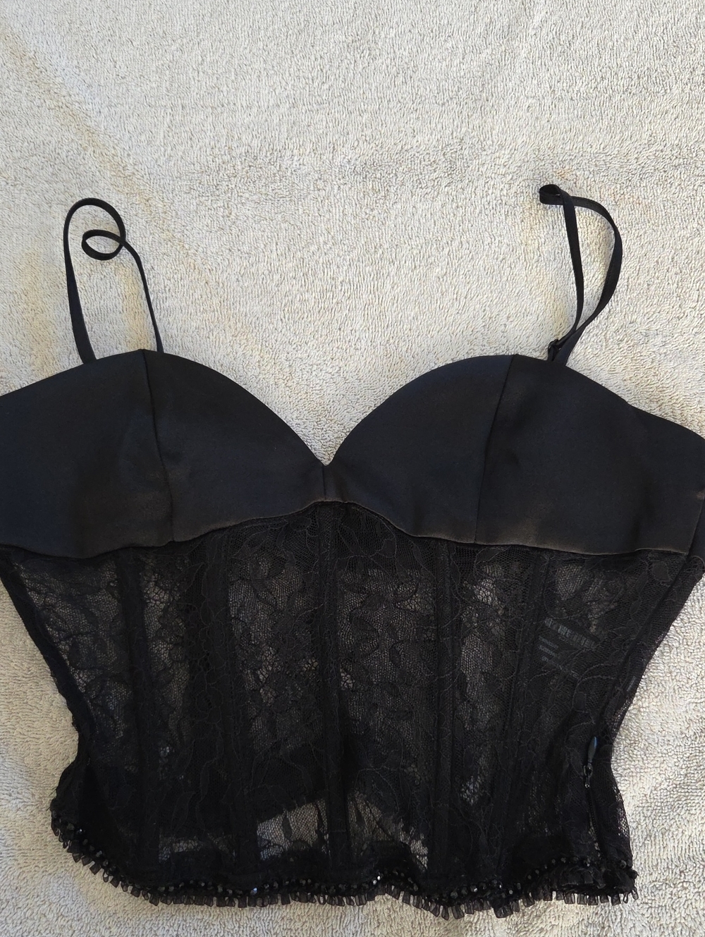 Zara Black Lace Bustier Bra Top